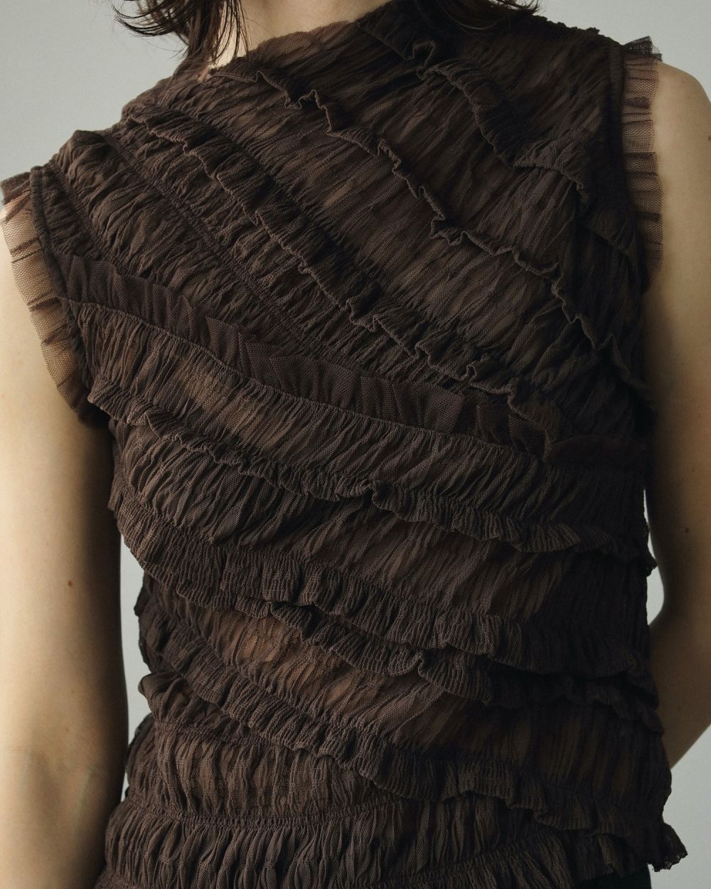 anuke Tulle Frill Tops アンヌーク チュールフリルトップス