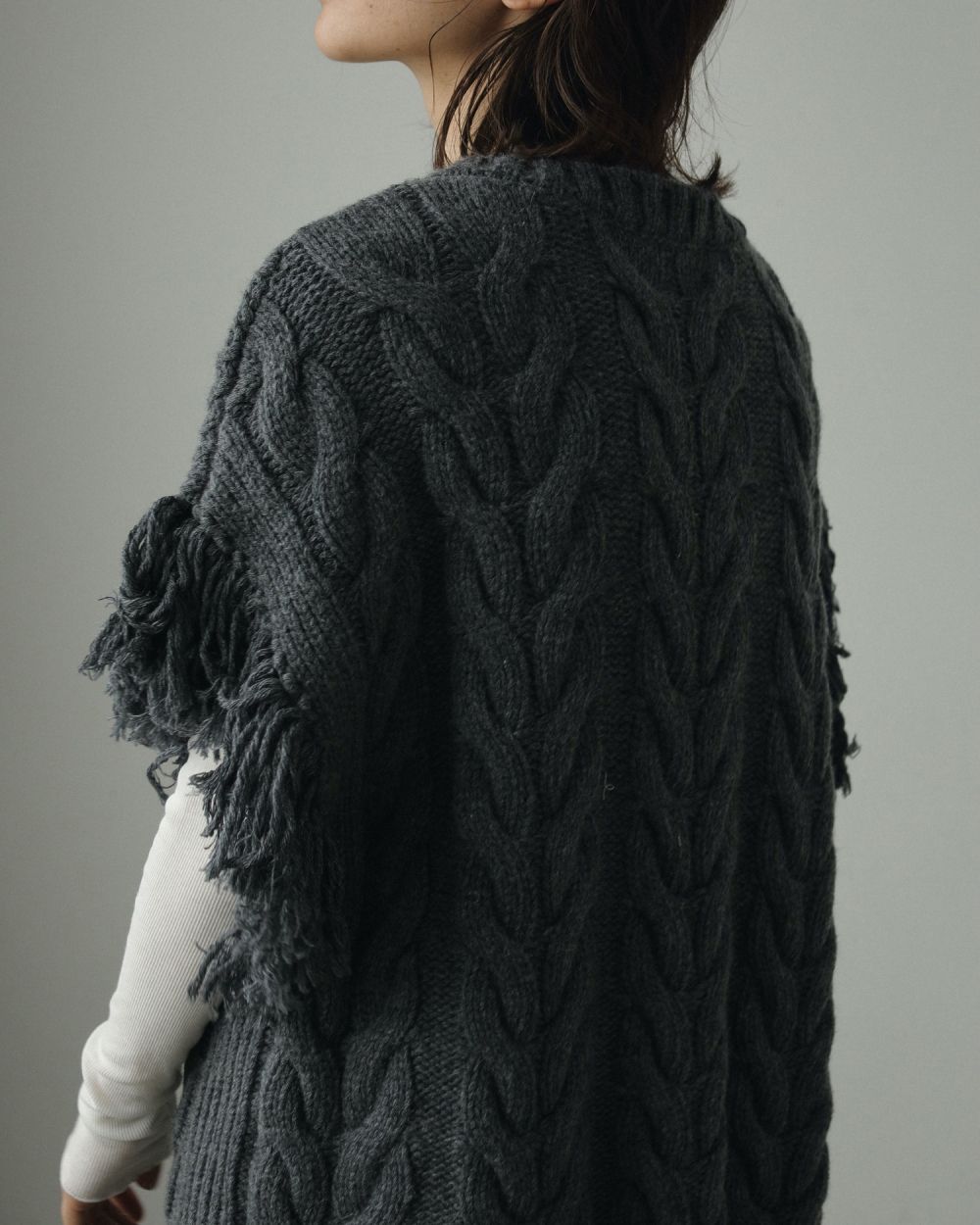 Fringe Knit Vest Fringe Knit Vest,フリンジニットベスト,62420510,ニットベスト,フリンジ,レイヤード,anuke,アンヌーク,lifes,ライフズ