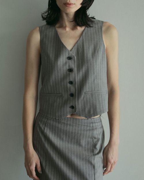 ベスト ジレ Compact cut vest　　コンパクトカットベスト レディース HeRIN.CYE ベスト ジレ Compact cut vest コンパクトカット