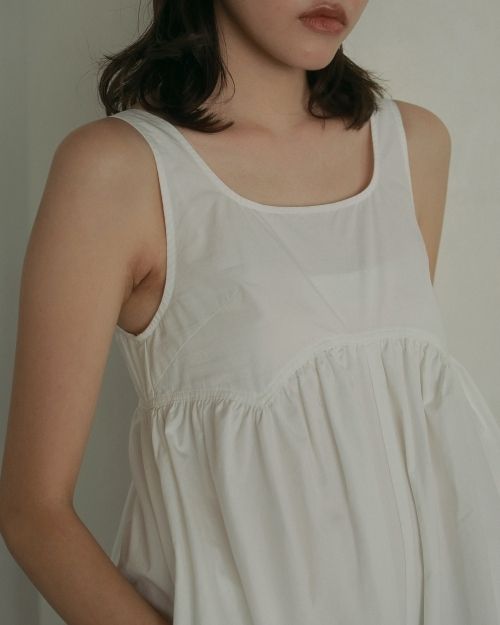 anuke 2025ssギャザーコンビネゾン ホワイト38 anuke アンヌーク 2025SpringSummer オールインワン Cotton