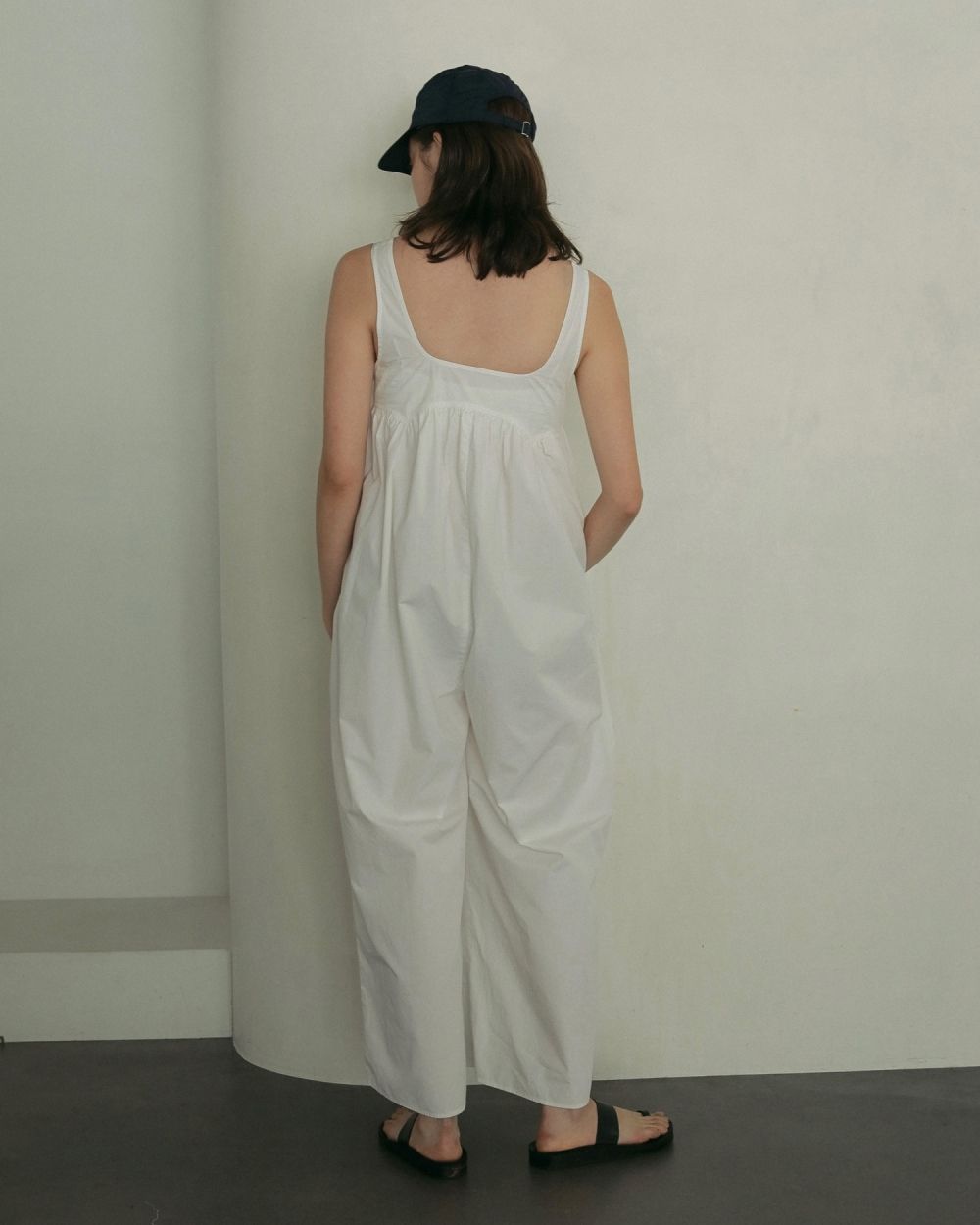 試着のみ★anuke★コットンギャザーコンビネゾン anuke Cotton Gather Combinaison コットンギャザーコンビネゾン