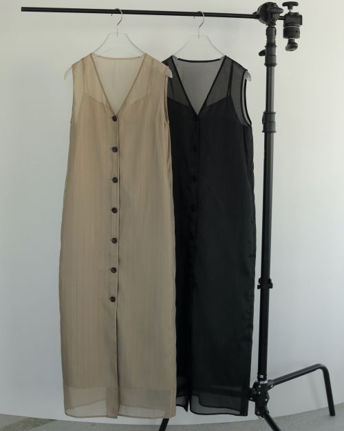 D-due ディデュエ ワンピース 黒とストライプのレイヤードワンピース ànuke online store（アンヌーク） / Stripe Layered