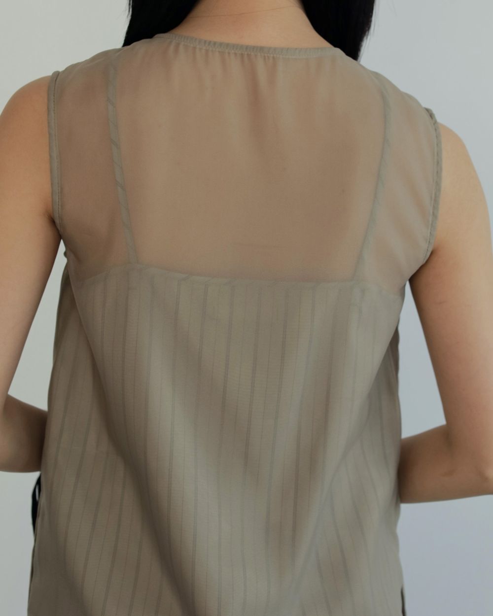 アンヌーク anuke ストライプレイヤードワンピース ロング丈 ノースリーブ ànuke online store（アンヌーク） / Stripe Layered