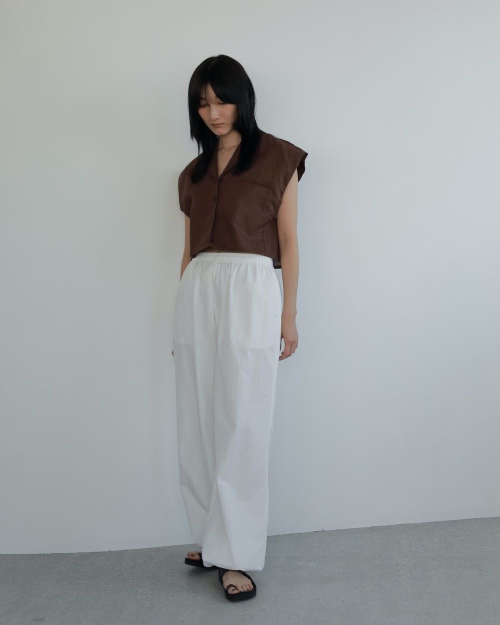 COS オープンカラーリネンシャツ opencollar linen shirt GRANDAD-COLLAR LINEN SHIRT グラッドカラーリネンシャツ｜COS