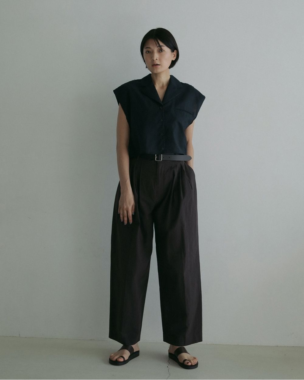 【SALE】anuke アンヌーク 即日発送 Opencollar Linen Shirts 62510413 オープンカラー リネン シャツ リネン シャツ ノースリーブ ànuke online store（アンヌーク） / Opencollar Linen