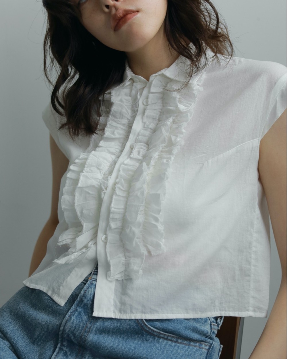 anuke アンヌーク 即日発送 Sleeveless Frill Blouse 62510418 スリーブレスフリルブラウス トップス ノースリーブ anuke アンヌーク 即日発送 Sleeveless Frill Blouse 62510418