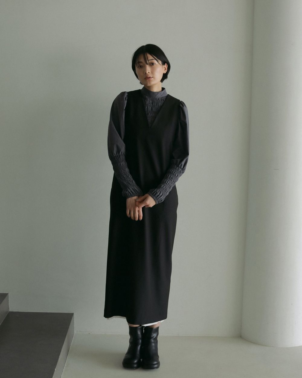 Shirring Compact Blouse Shirring Compact Blouse,シャーリングコンパクトブラウス,62510421,トップス,ブラウス,ànuke,トアンヌーク,lifes,ライフズ,25ss