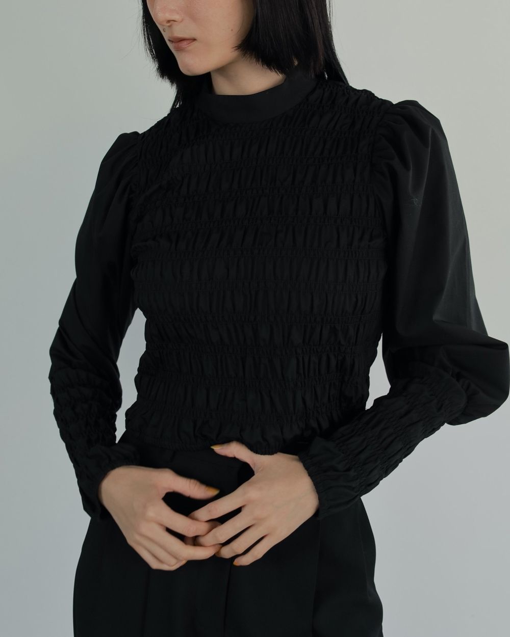 Shirring Compact Blouse Shirring Compact Blouse,シャーリングコンパクトブラウス,62510421,トップス,ブラウス,ànuke,トアンヌーク,lifes,ライフズ,25ss