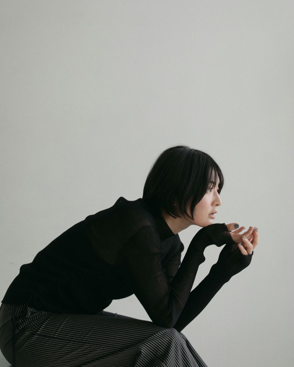 anuke　Knit サイドドローストリングニット　ホワイト　新品未使用 ànuke online store（アンヌーク） / Side Drawstring KnitSide