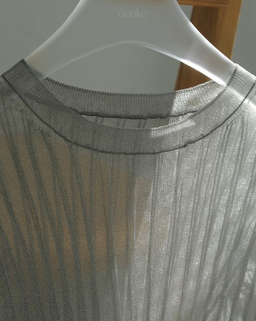 【値下げ】Shiny sheer knit SERACE】Oversize openwork sheer knit / オーバーサイズ透かし