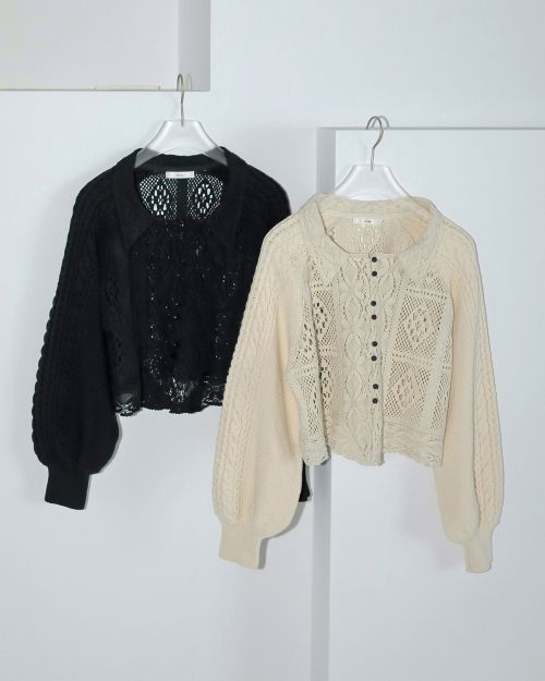 anuke レイヤードニットコンビ　チャコールグレー ànuke online store（アンヌーク） / Layered Knit CombiLayered