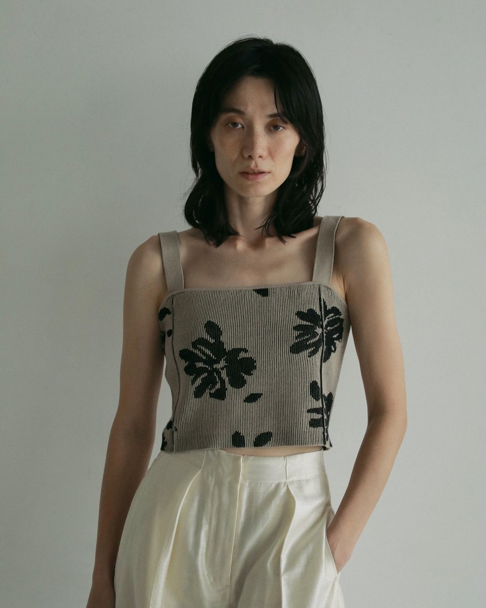 【美品】babaco コットンニットキャミソール Cotton/Silk Ribbed Open Back Camisole｜babaco(ババコ)公式