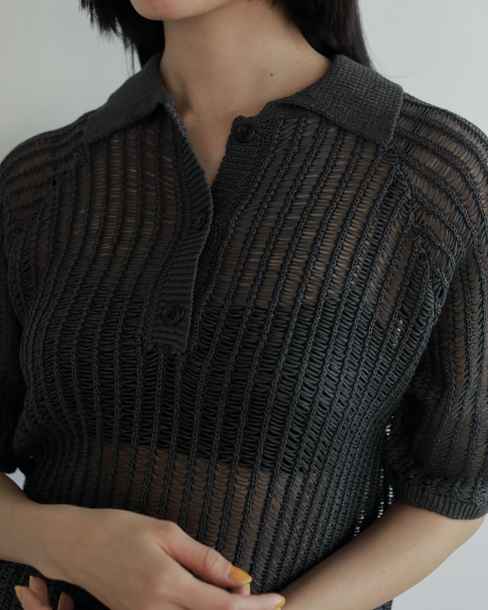 お値下げ！anuke Mesh Polo Knit anuke(アンヌーク) Mesh Polo Knit | サウスオレンジ｜メンズ