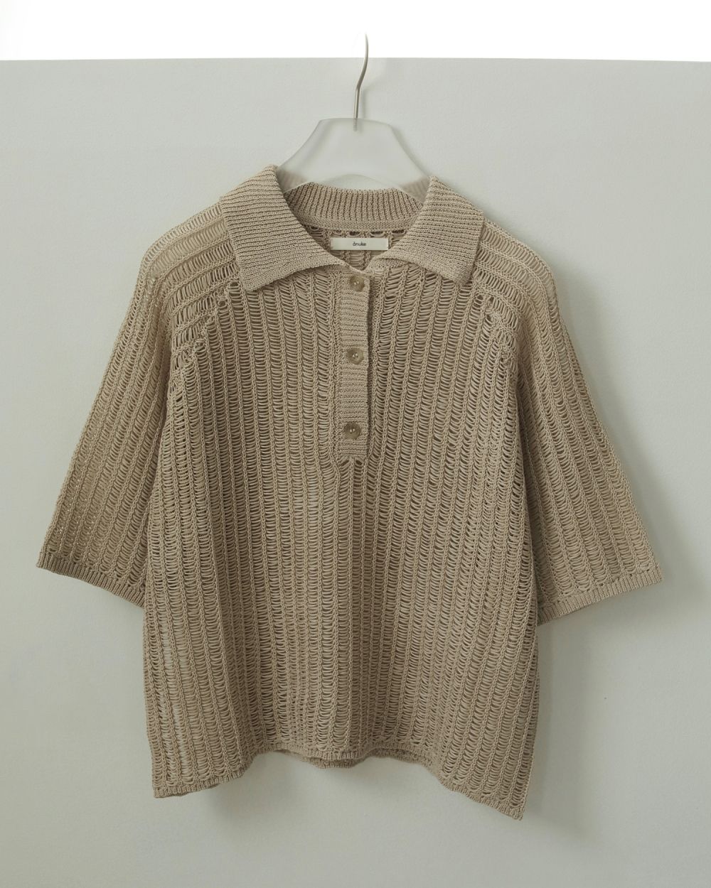 完売 タグ付き anuke Short Polo Knit ブラック アンヌーク anuke Mix Knit Shirts 62510523（シャツ/ブラウス）｜anuke