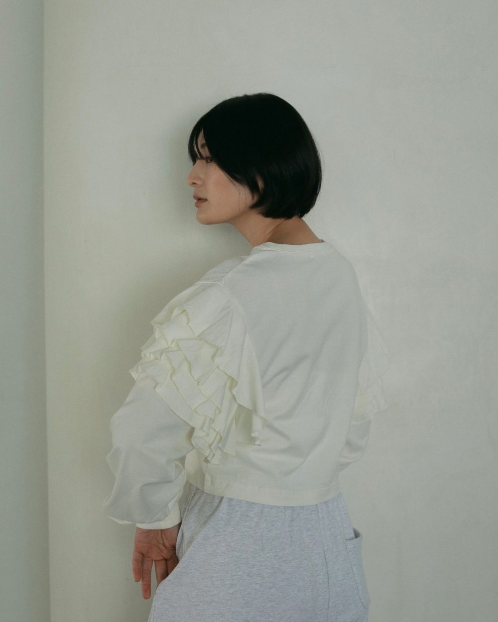 【SALE】anuke アンヌーク 即日発送 Frill Long T-shirts 62510601 フリルロングTシャツ カットソー anuke 【SALE】anuke アンヌーク 即日発送 Frill Long T-shirts