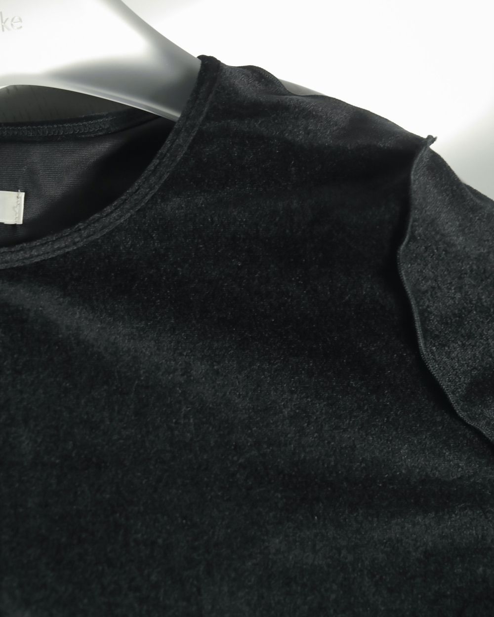 FILL THE BILL ベロアシアータートルネック異素材切替 定価16500 ànuke online store（アンヌーク） / Velour Short TopsVelour
