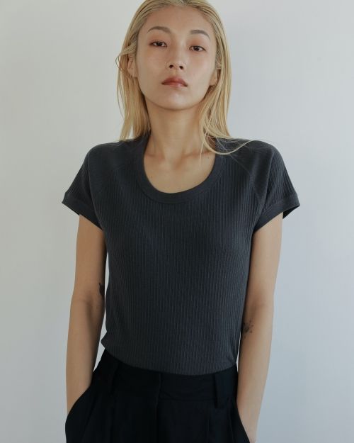 anuke Vintage Rib Tops チャコールグレー 新品・未使用品 ànuke online store（アンヌーク） / Vintage Rib TopsVintage