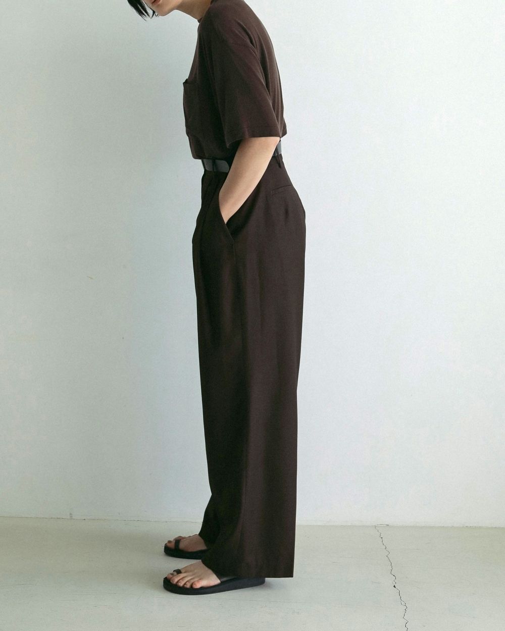 epa】twill wide pants ツイルワイドパンツS ベージュ Twill