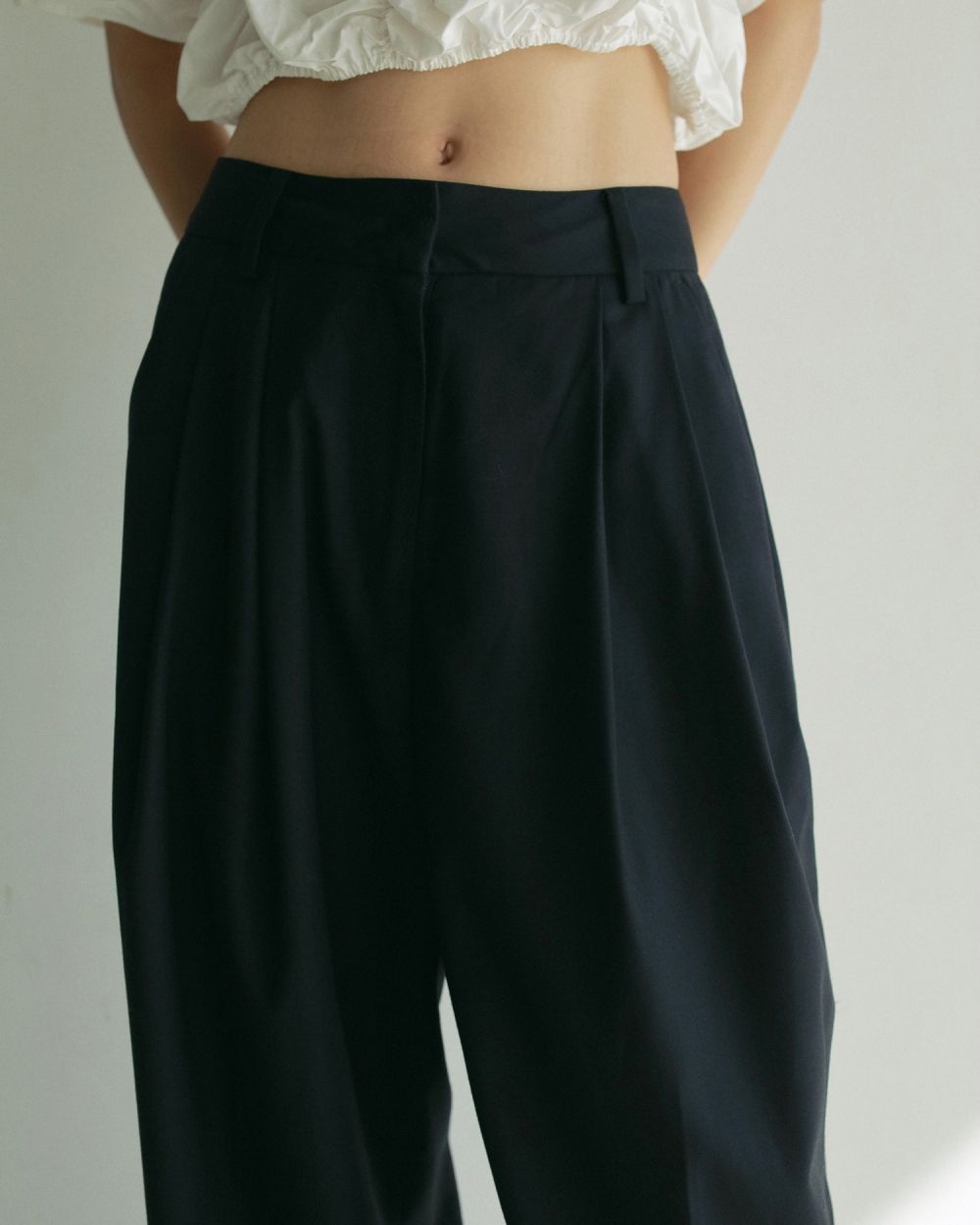 パンツ HUECLOSET Closet Belt Wide Pants 25KERO341 Women's High Waist Dress Pants with Belt Wide Leg Casual