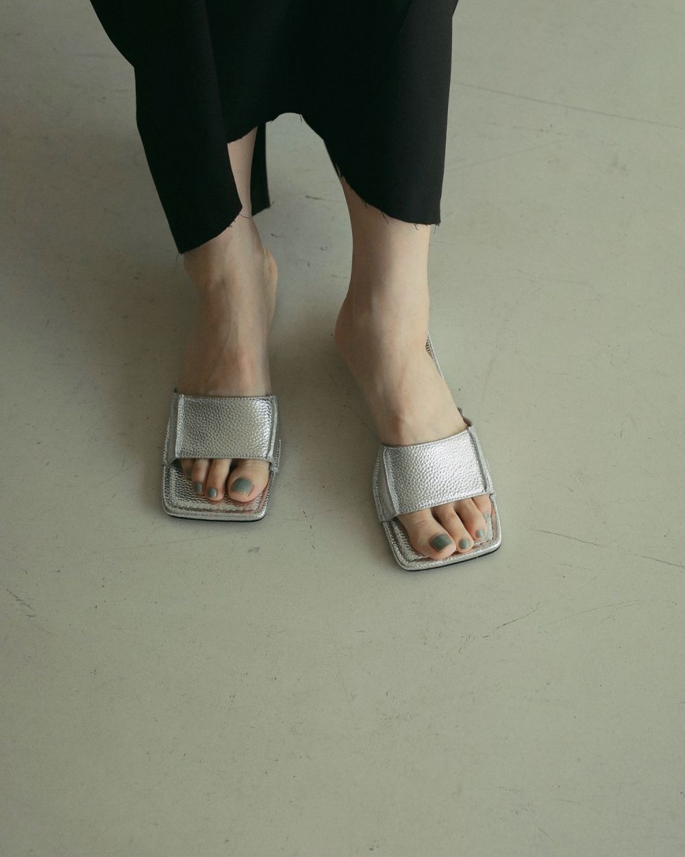 Square Ecoleather Sandals スクエアエコレザーサンダル ànuke - Square Ecoleather Sandals / スクエアエコレザー