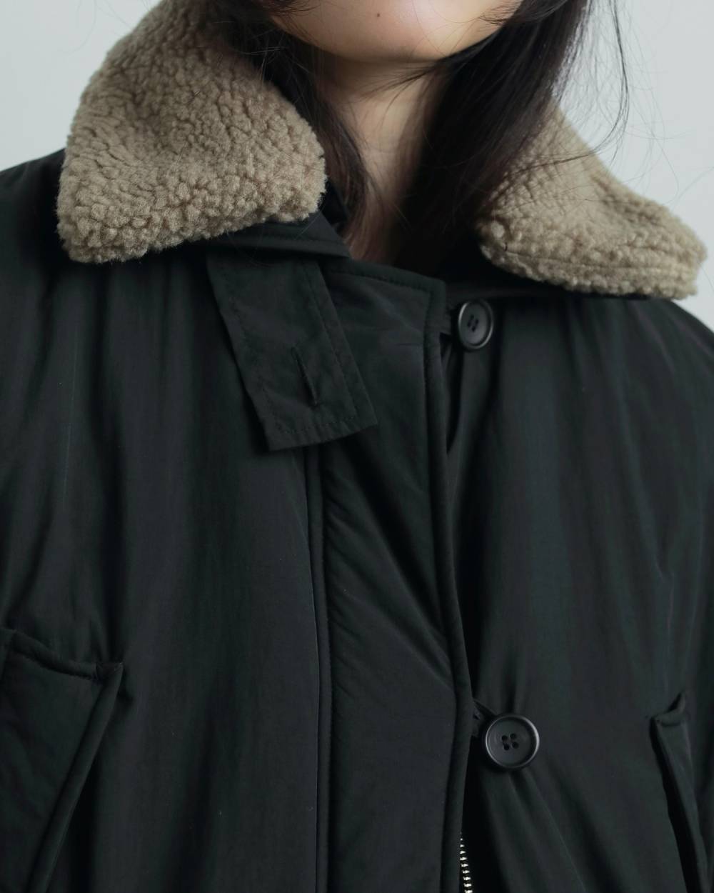 Boacollar Padding Coat Boacollar Padding Coat,ボアカラー パディング コート,62520001,アウター,コート,羽織,ボア,ànuke,アンヌーク,lifes,ライフズ,25aw