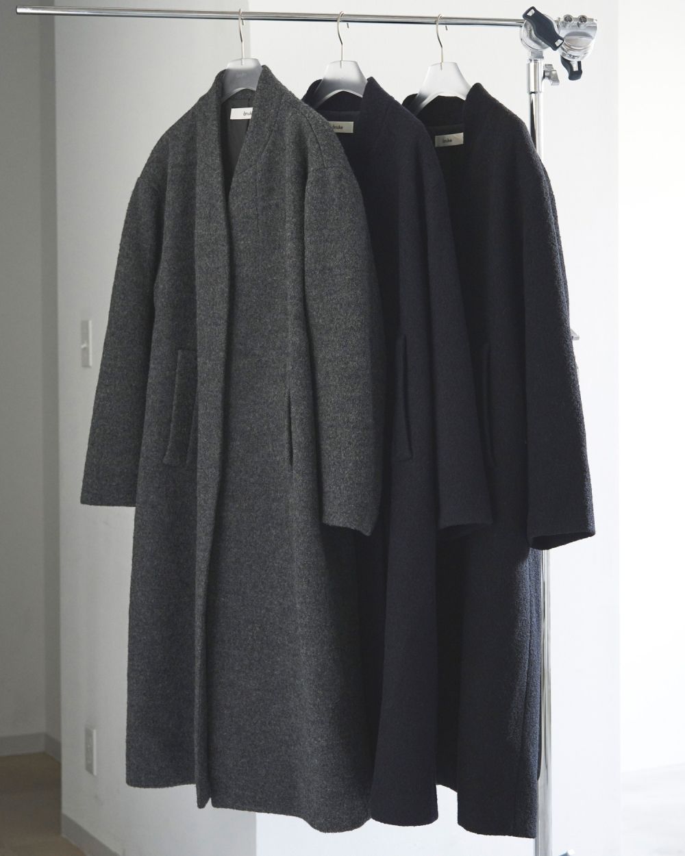 Collarless Cocoon Coat Collarless Cocoon Coat,カラーレスコクーンコート,62520003,アウター,コート,オーバーコート,ànuke,アンヌーク,lifes,ライフズ,25aw