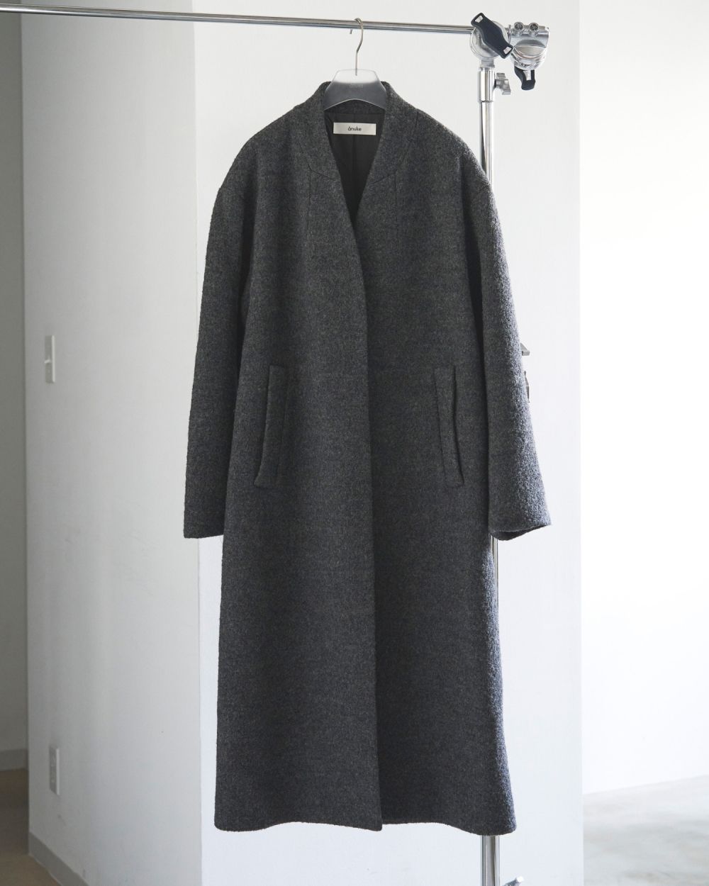 Collarless Cocoon Coat Collarless Cocoon Coat,カラーレスコクーンコート,62520003,アウター,コート,オーバーコート,ànuke,アンヌーク,lifes,ライフズ,25aw