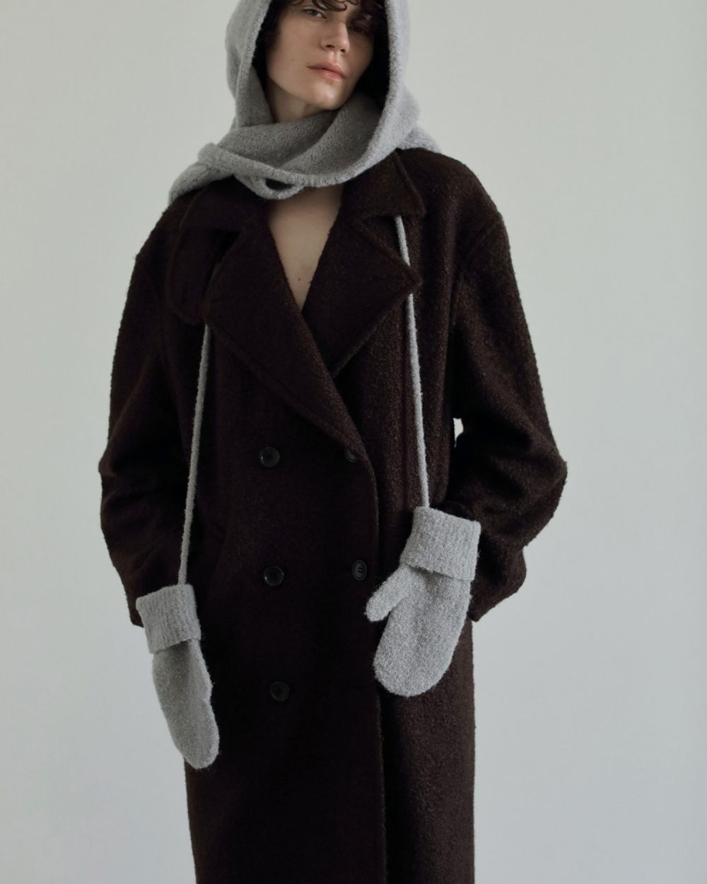 Double Tweed Coat Double Tweed Coat,ダブルツイードコート,62520005,アウター,コート,ダブルコート,ロング丈,オーバーサイズ,ànuke,アンヌーク,lifes,ライフズ,25aw