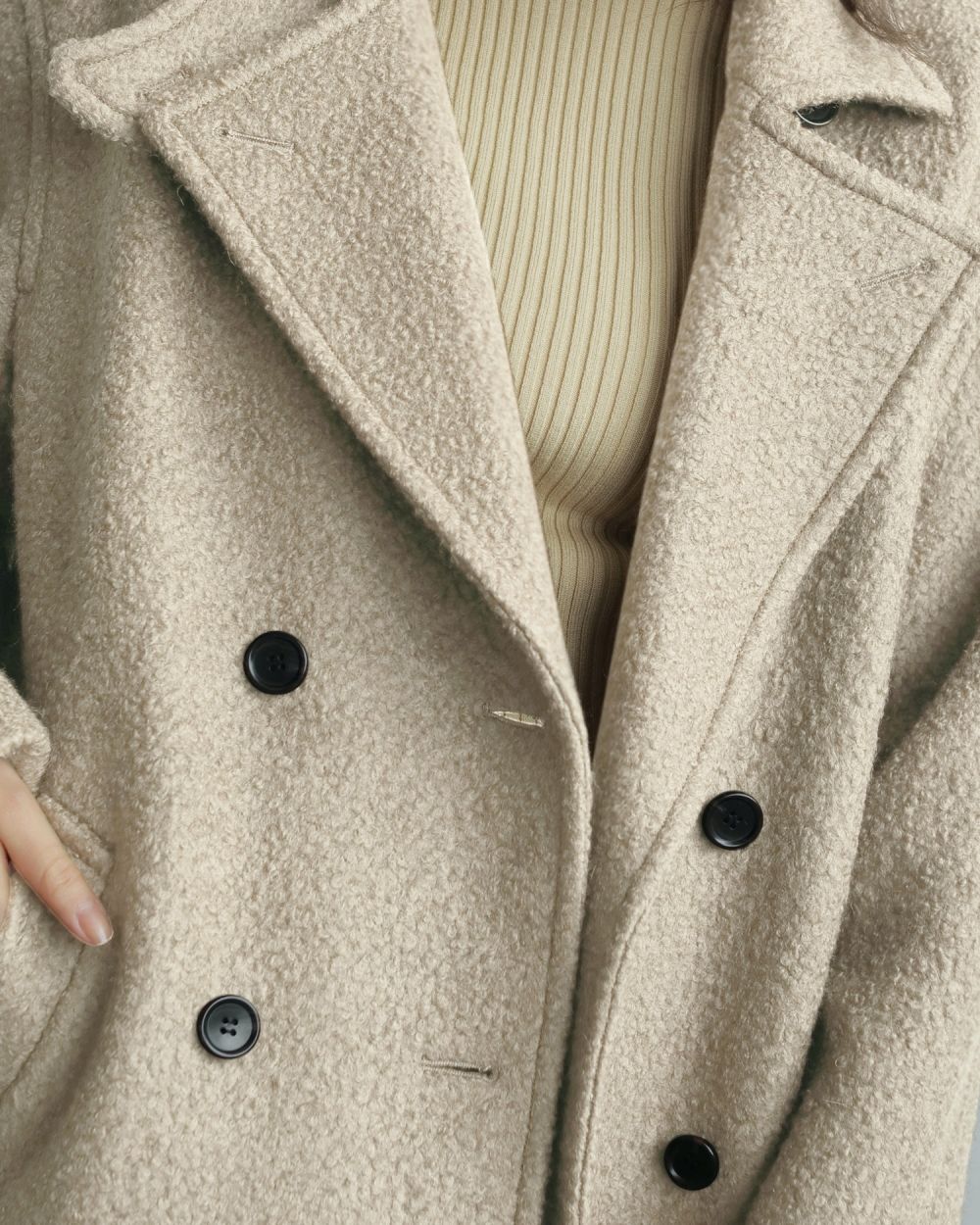 Double Tweed Coat Double Tweed Coat,ダブルツイードコート,62520005,アウター,コート,ダブルコート,ロング丈,オーバーサイズ,ànuke,アンヌーク,lifes,ライフズ,25aw