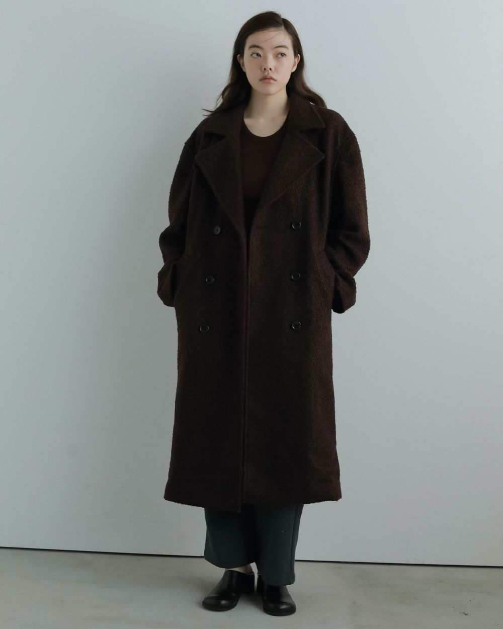 Double Tweed Coat Double Tweed Coat,ダブルツイードコート,62520005,アウター,コート,ダブルコート,ロング丈,オーバーサイズ,ànuke,アンヌーク,lifes,ライフズ,25aw