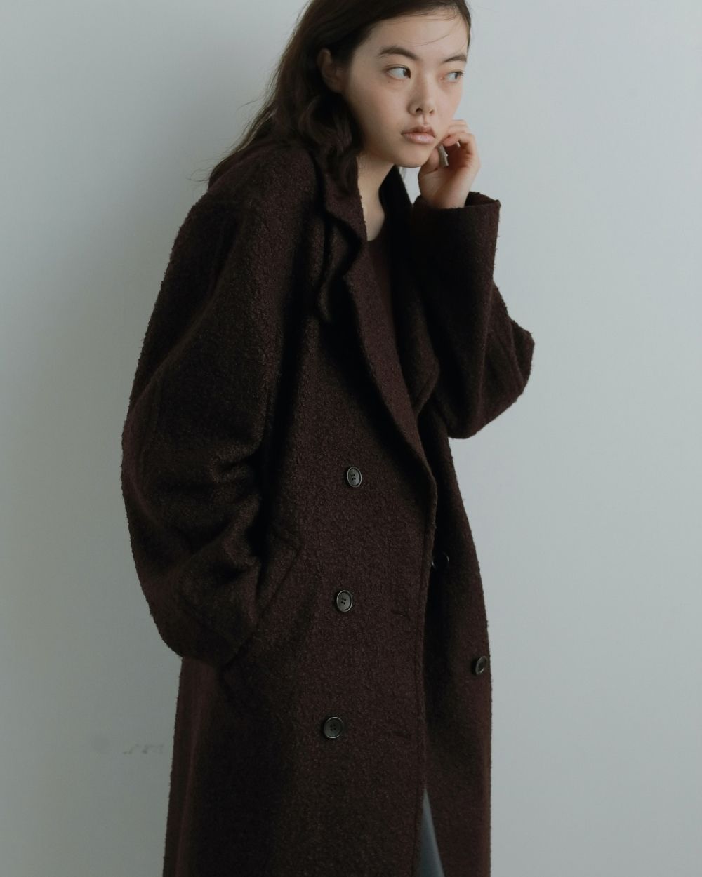 Double Tweed Coat Double Tweed Coat,ダブルツイードコート,62520005,アウター,コート,ダブルコート,ロング丈,オーバーサイズ,ànuke,アンヌーク,lifes,ライフズ,25aw