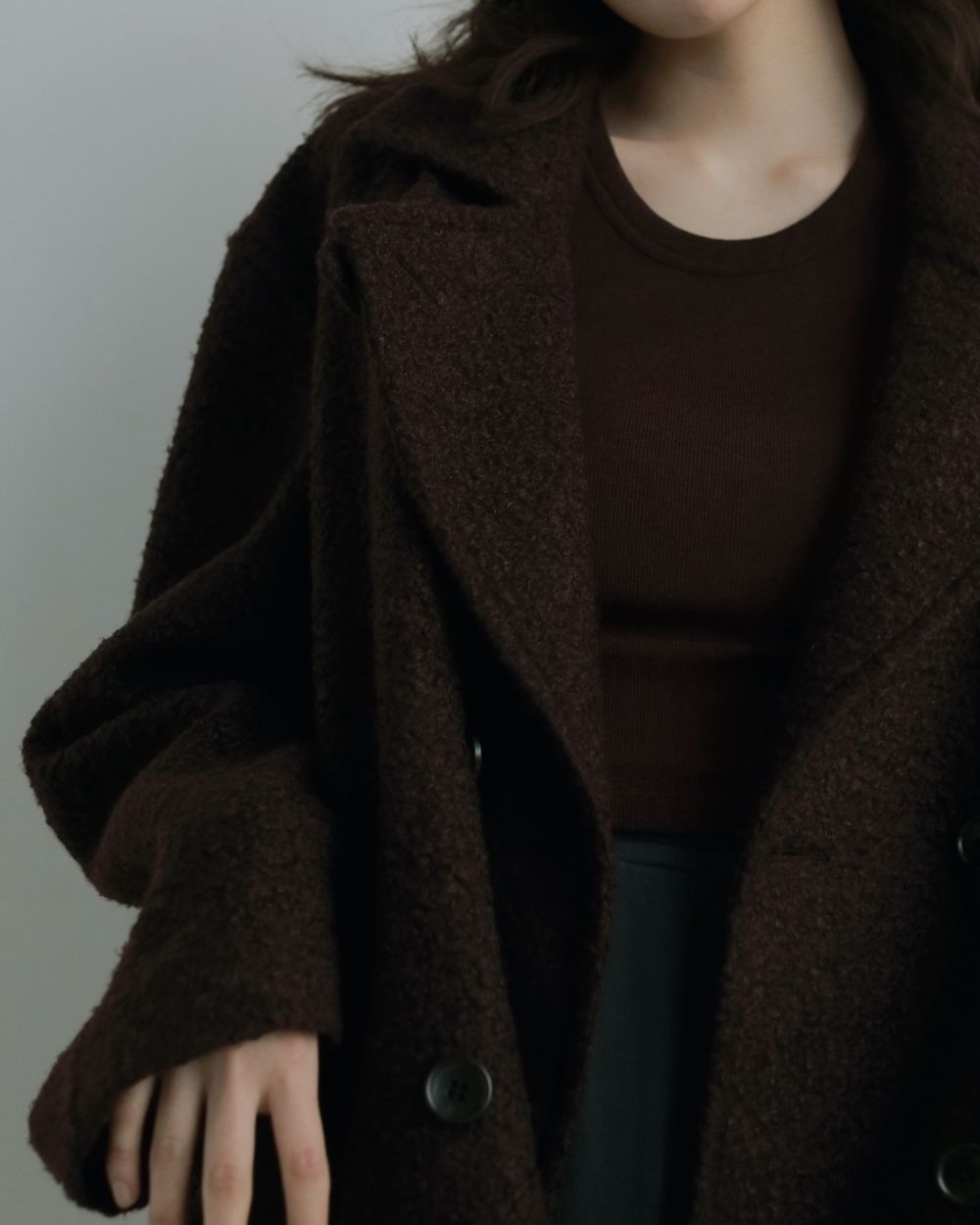 Double Tweed Coat Double Tweed Coat,ダブルツイードコート,62520005,アウター,コート,ダブルコート,ロング丈,オーバーサイズ,ànuke,アンヌーク,lifes,ライフズ,25aw