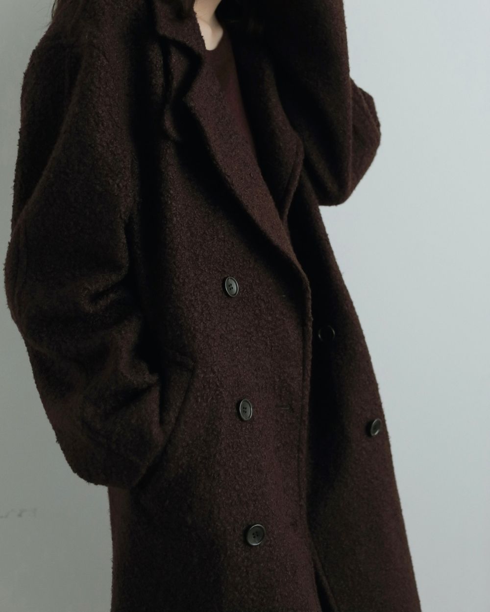 Double Tweed Coat Double Tweed Coat,ダブルツイードコート,62520005,アウター,コート,ダブルコート,ロング丈,オーバーサイズ,ànuke,アンヌーク,lifes,ライフズ,25aw