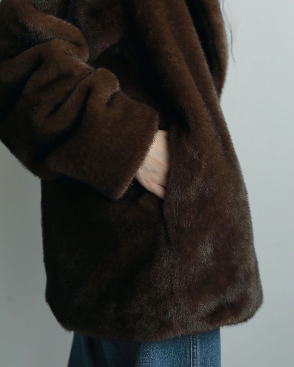 Eco Minkfur Jacket Eco Minkfur Jacket,エコミンクファージャケット,62520101,アウター,ジャケット,JK,エコファー,ànuke,アンヌーク,lifes,ライフズ,25aw