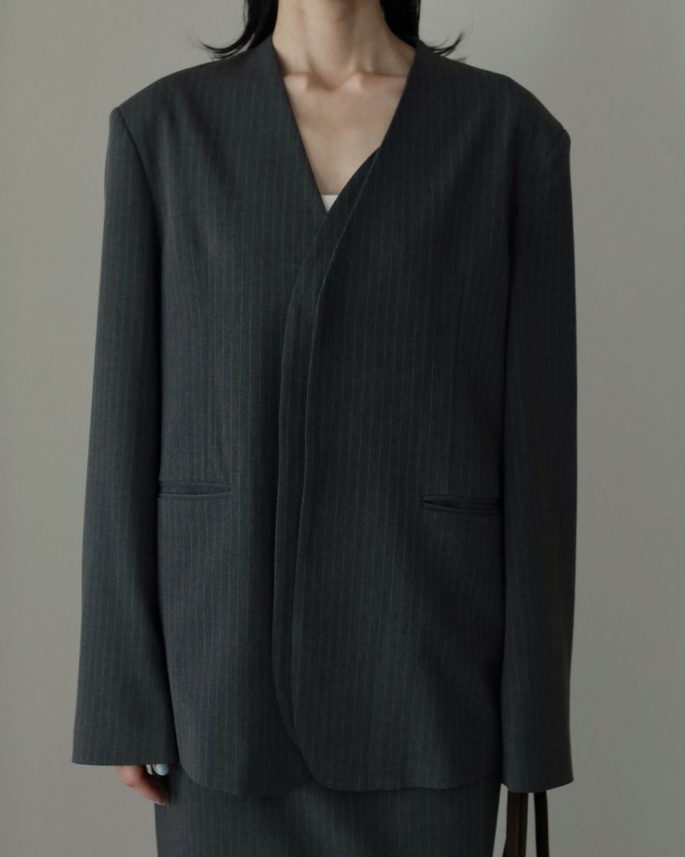 anuke アンヌーク オーバージャケット ànuke online store（アンヌーク） / Collarless Over