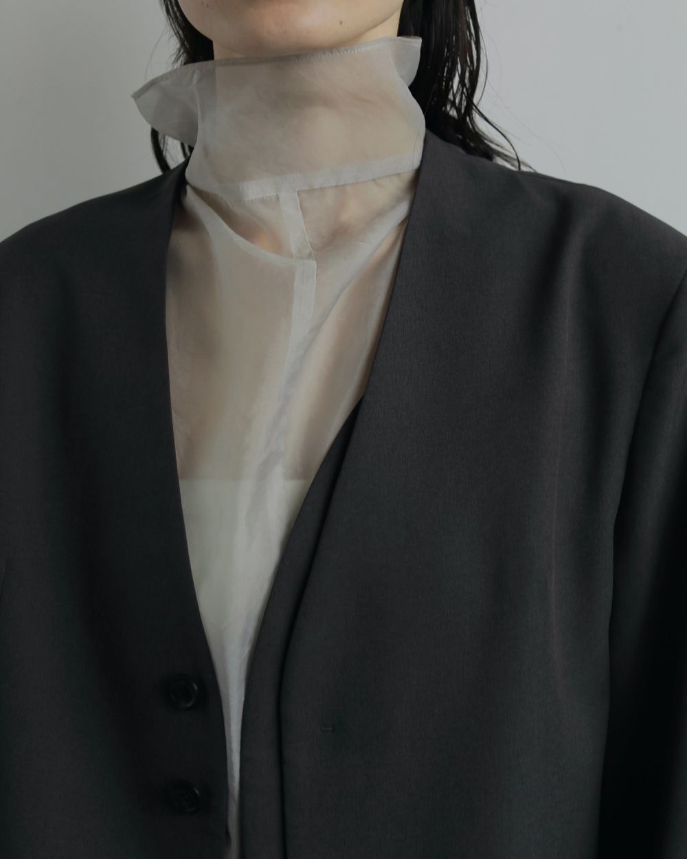 【anuke】Collarless Over Jacket ànuke online store（アンヌーク） / Collarless Over