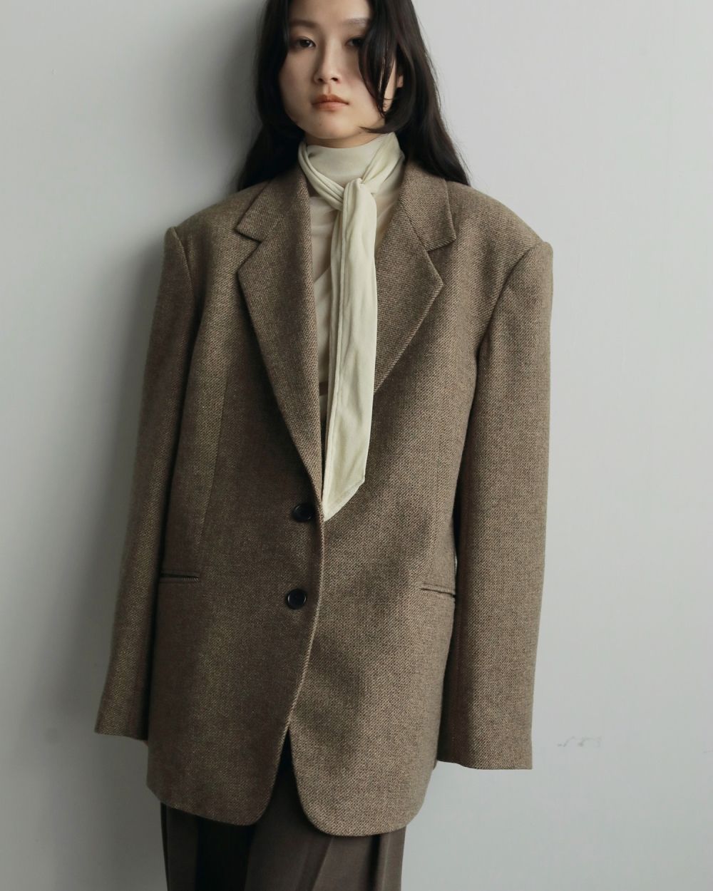 Herringbone Wool Jacket ベージュ 36 anuke ànuke online store(アンヌーク) / Herringbone Wool