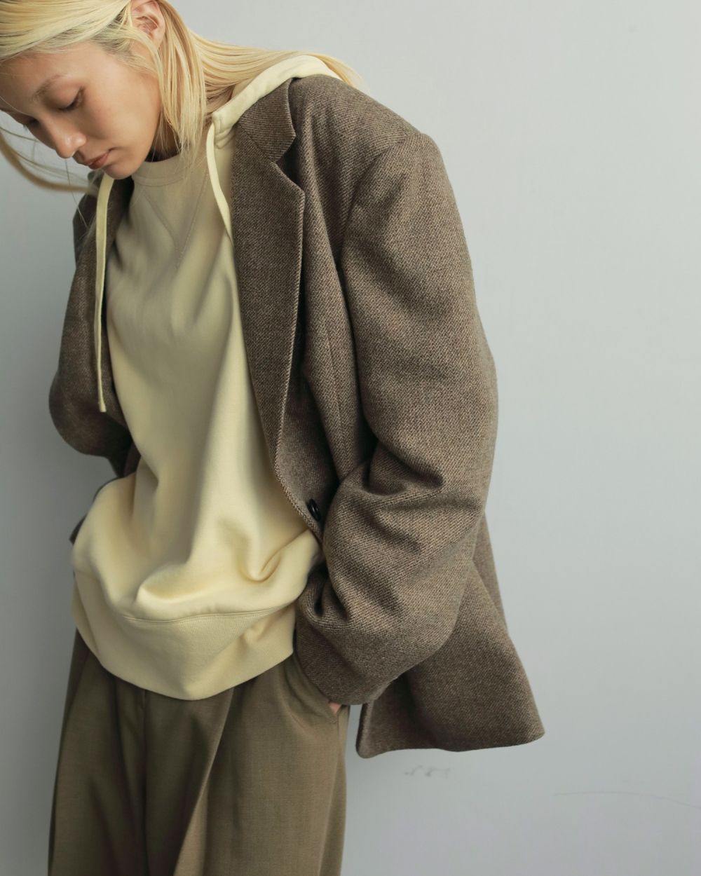 Herringbone Wool Jacket ベージュ 36 anuke ànuke online store(アンヌーク) / Herringbone Wool