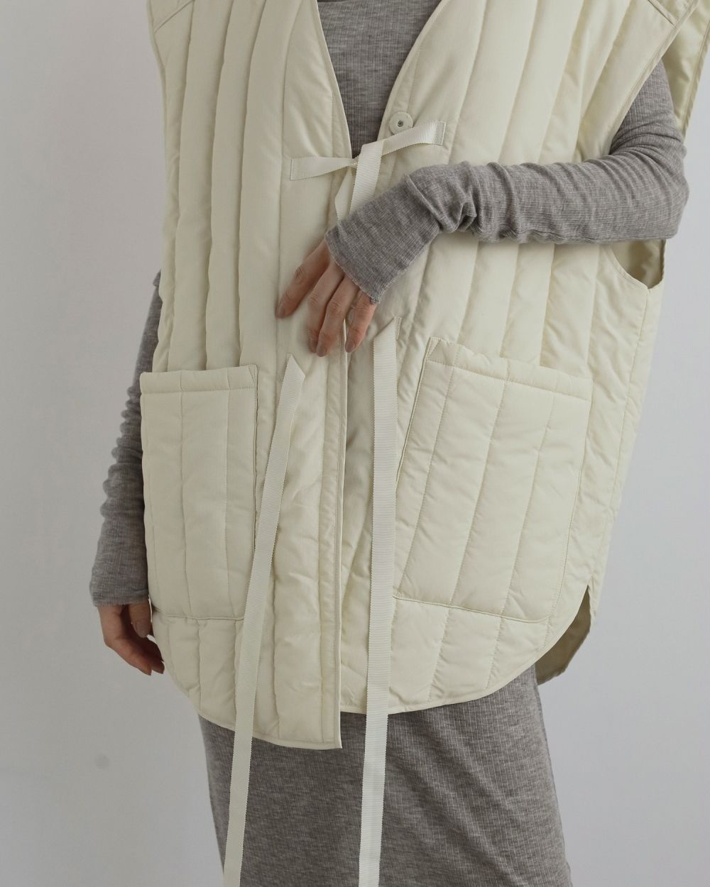 Backopen Stripe Vest Backopen Stripe Vest,バックオープンストライプベスト,62520108,ベスト,オーバーベスト,アウター,ジャケット,JK,ànuke,アンヌーク,lifes,ライフズ,25aw