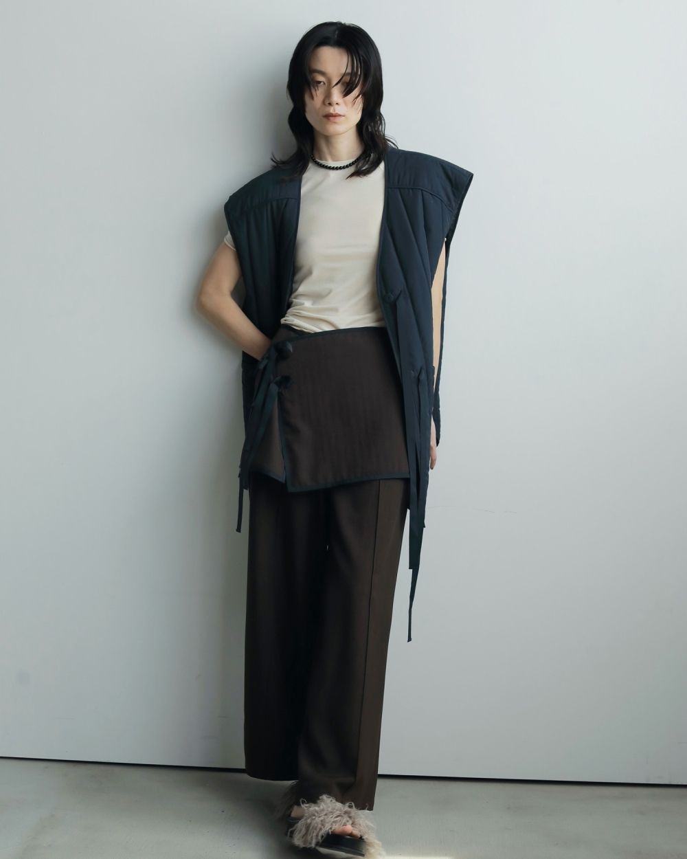 Backopen Stripe Vest Backopen Stripe Vest,バックオープンストライプベスト,62520108,ベスト,オーバーベスト,アウター,ジャケット,JK,ànuke,アンヌーク,lifes,ライフズ,25aw