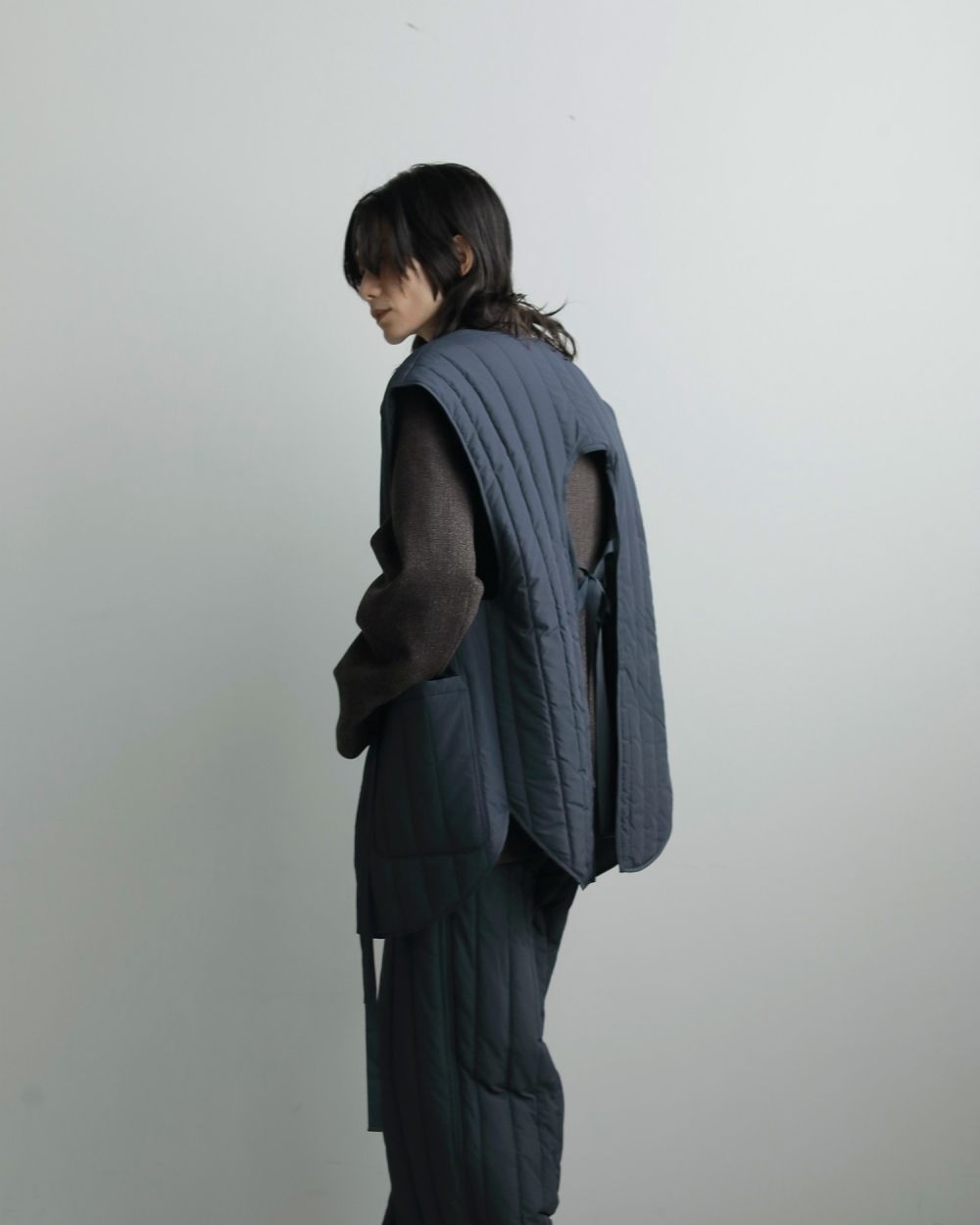 Backopen Stripe Vest Backopen Stripe Vest,バックオープンストライプベスト,62520108,ベスト,オーバーベスト,アウター,ジャケット,JK,ànuke,アンヌーク,lifes,ライフズ,25aw