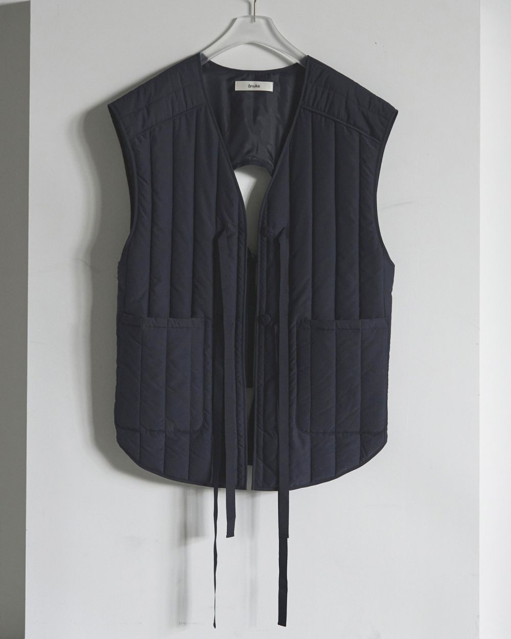 Backopen Stripe Vest Backopen Stripe Vest,バックオープンストライプベスト,62520108,ベスト,オーバーベスト,アウター,ジャケット,JK,ànuke,アンヌーク,lifes,ライフズ,25aw