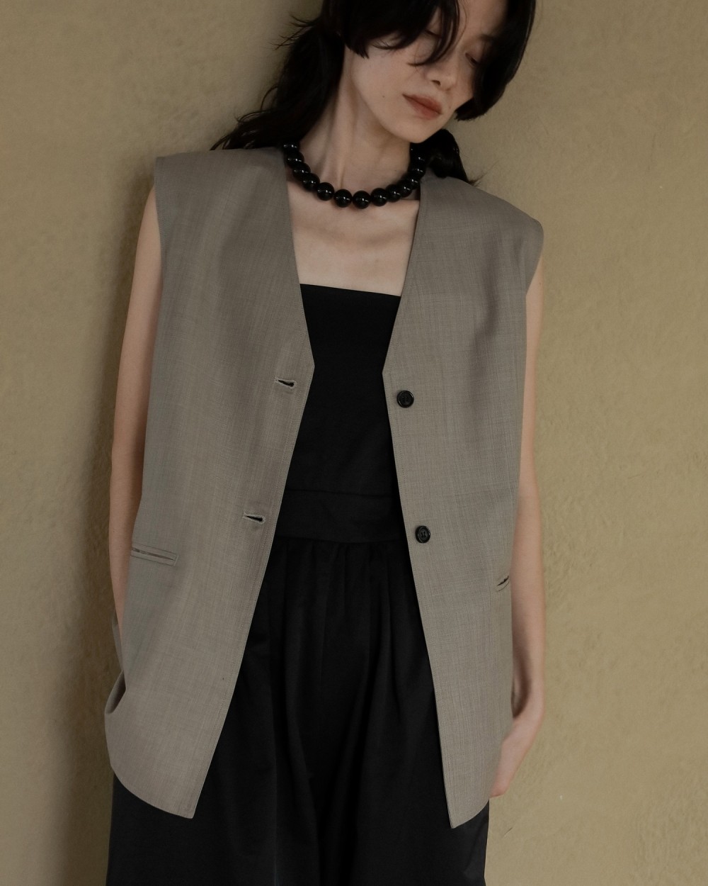 Vneck Stitch Vest Vneck Stitch Vest,ブイネックステッチベスト,62520112,ベスト,Vネックベスト,アウター,JK,ジャケット,ànuke,アンヌーク,lifes,ライフズ,25aw