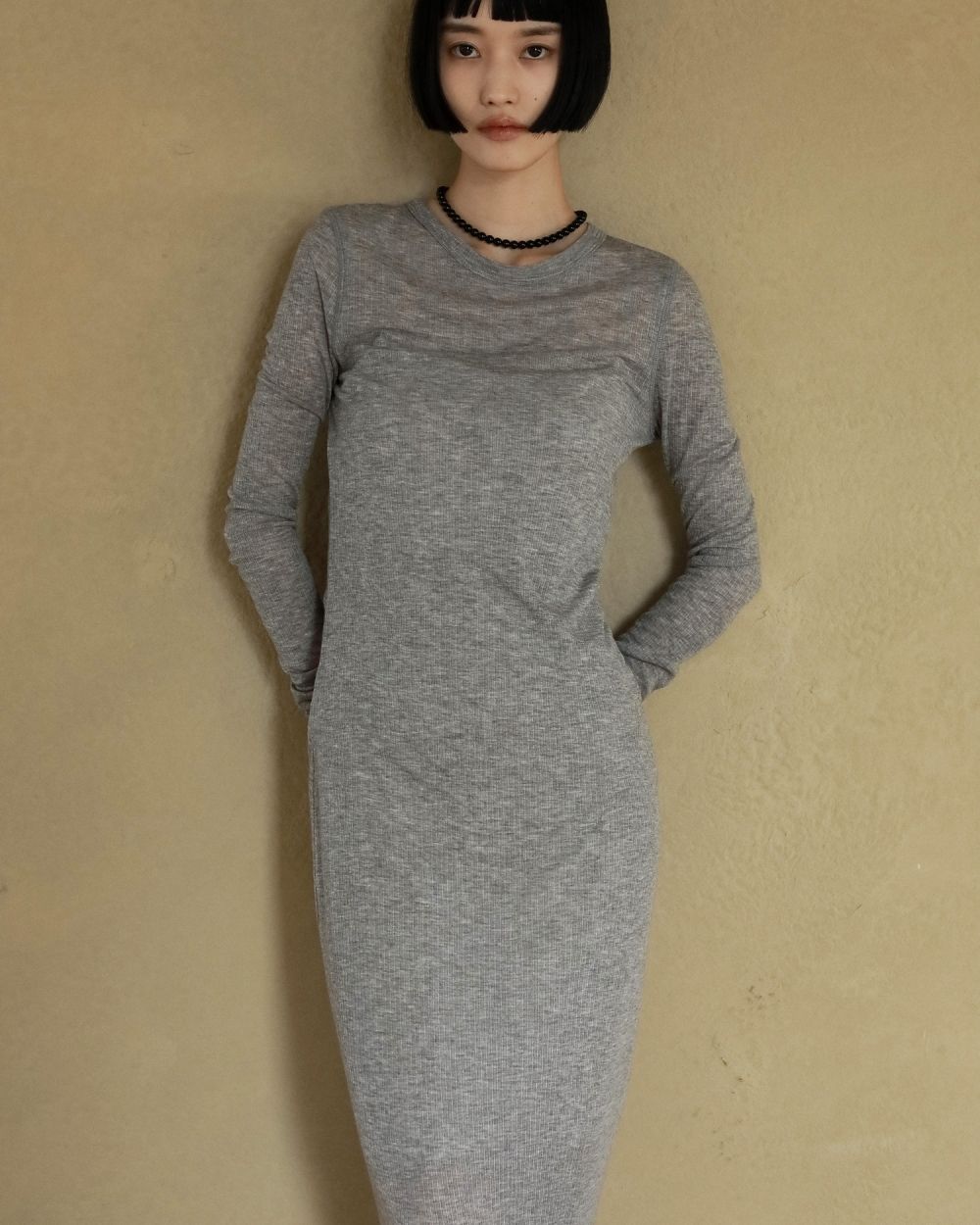 Sheer Rib Onepiece Sheer Rib Onepiece,シアー リブ ワンピース,62520304,ワンピース,ワンピ,透け感,ànuke,アンヌーク,lifes,ライフズ,25aw