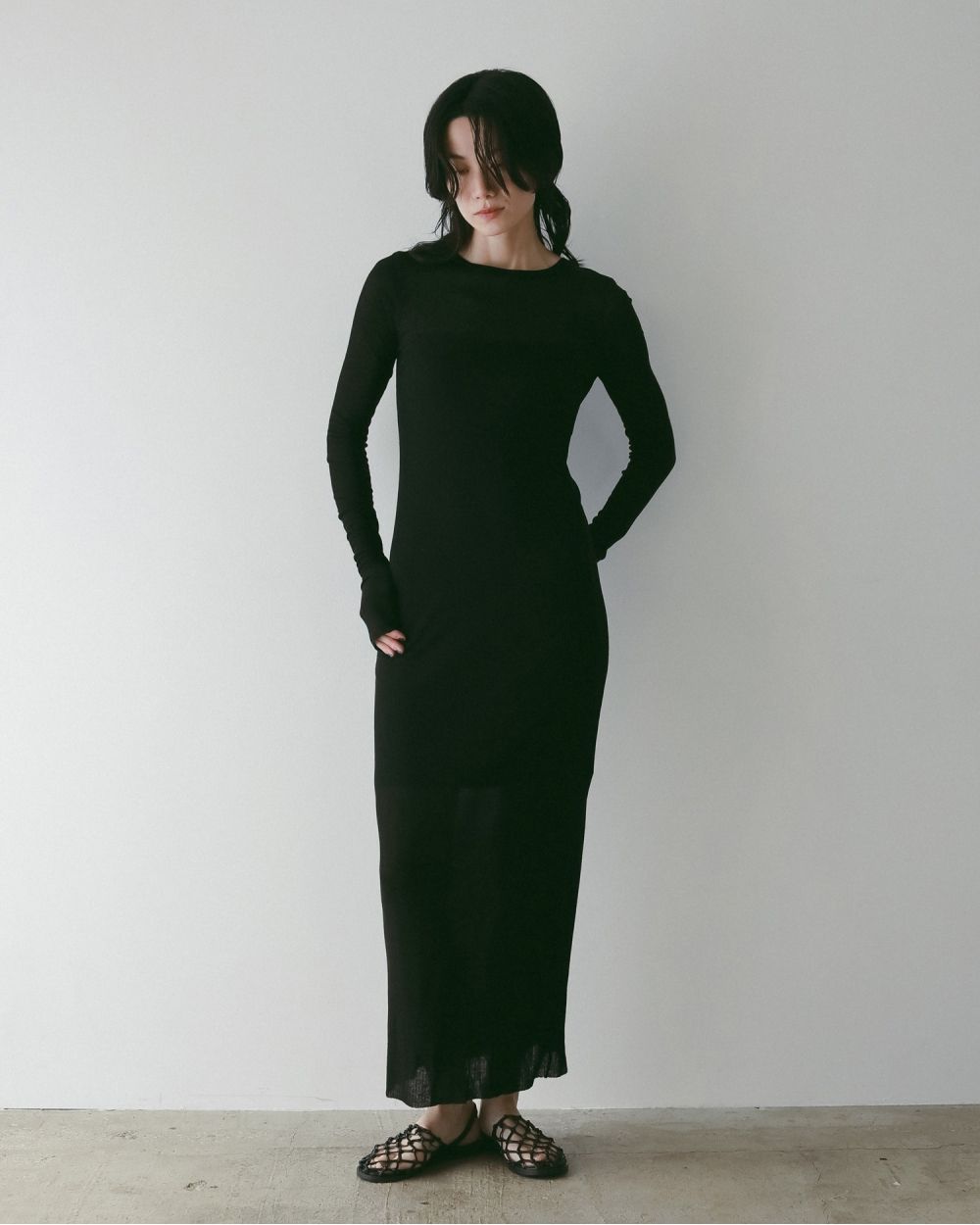 Sheer Rib Onepiece Sheer Rib Onepiece,シアー リブ ワンピース,62520304,ワンピース,ワンピ,透け感,ànuke,アンヌーク,lifes,ライフズ,25aw