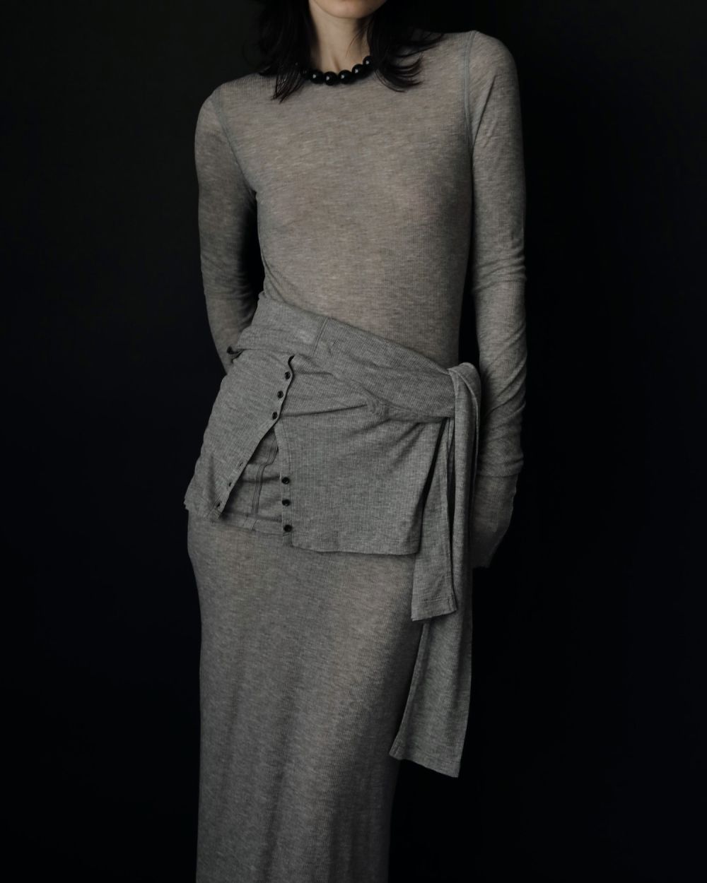 Sheer Rib Onepiece Sheer Rib Onepiece,シアー リブ ワンピース,62520304,ワンピース,ワンピ,透け感,ànuke,アンヌーク,lifes,ライフズ,25aw