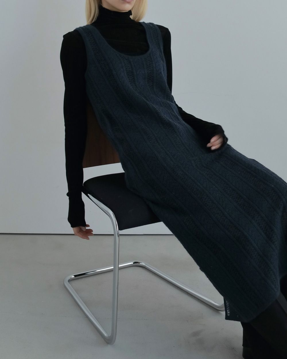 Sheer Uneck Onepiece Sheer Uneck Onepiece,シアーユーネックワンピース,62520306,ワンピース,ワンピ,ニットワンピ,シアー感,透け感,ànuke,アンヌーク,lifes,ライフズ,25aw