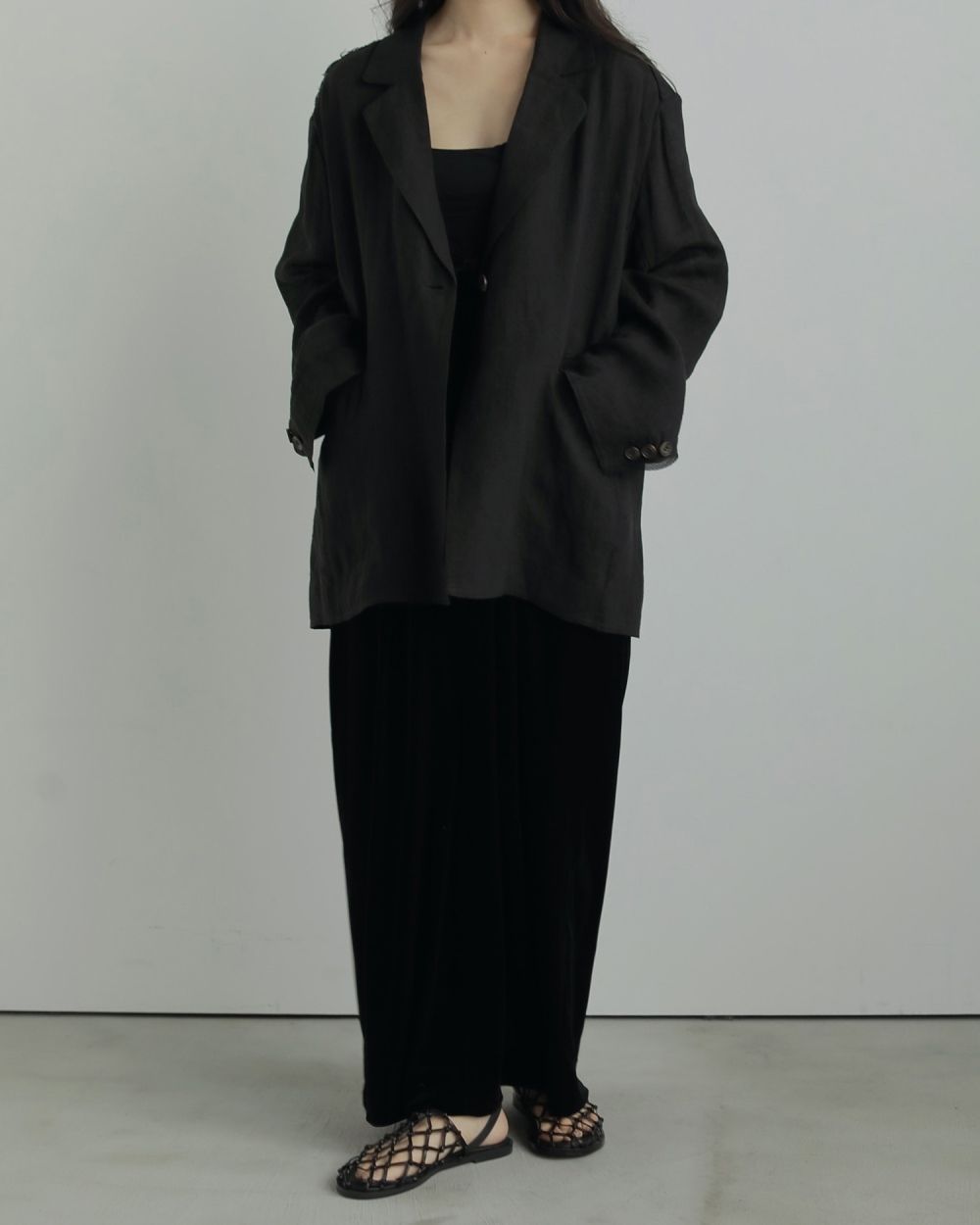 ベロア ロング丈 ワンピース M 黒 秋冬 おしゃれコーデ Annukアンヌーク ベロア ロング丈 ワンピース M 黒 秋冬 おしゃれコーデ Annuk