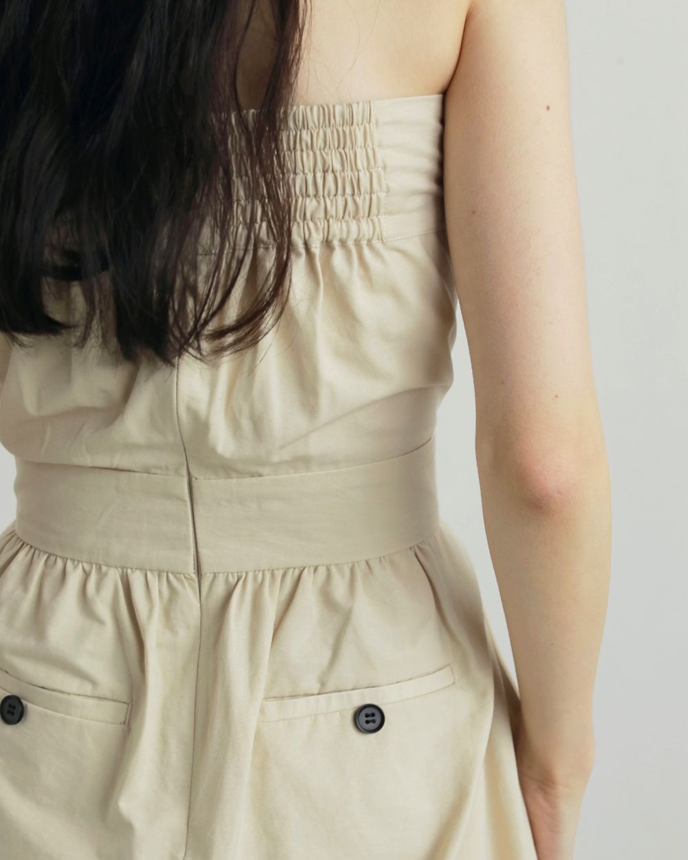 アンヌーク　anukeワイドベアコンビネゾン　ブラック オールインワンベアトップ ànuke online store（アンヌーク） / Wide Bare CombinaisonWide