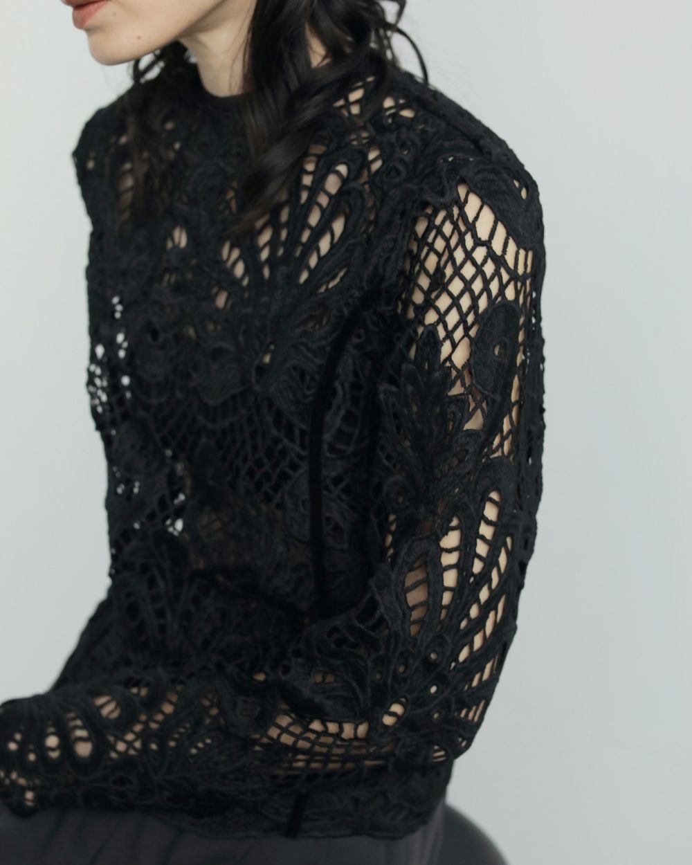 Panel Lace Blouse Panel Lace Blouse,パネル レース ブラウス,62520402,トップス,ブラウス,シャツ,レースシャツ,ànuke,アンヌーク,lifes,ライフズ,25aw